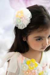 White flora net hair accessory